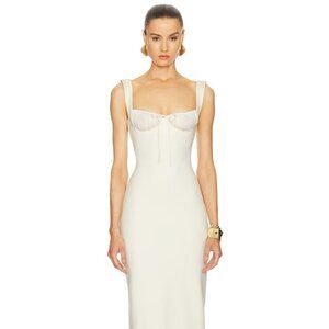 Helsa Yasmin Dress - Ivory/Baby Yellow - Size Small